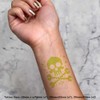 4 x 'Pixel Skull' Temporary Tattoos - Water Resistant, Skin-Safe,