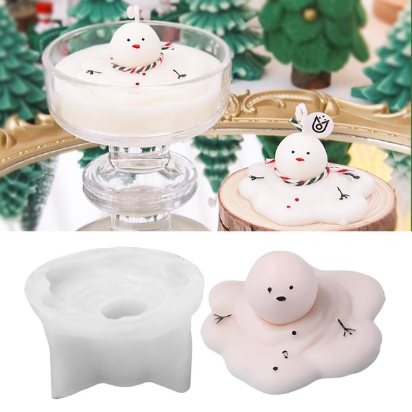 Silicone Molds Candle Cute Melting Snowman Resin Candle Molds for