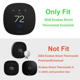 Wall Plate Cover Compatible with New 2025 Ecobee Smart Thermostat Essential, Practical Ecobee Thermostat Trim Kit, Programmable WiFi Thermostat Accessory (1, Tricorn Black)