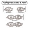 WANDIC Cloak Clasp Fasteners, 3 Pcs 3.4CM Silver Clips with
