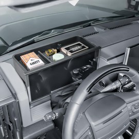 HGWEI Dash Storage Box Compatible with 2022-2025 GMC Hummer EV Pickup/SUV Interior Accessories, Center Console Dashboard Organizer Tray Mount Holder 12.3" Car Speed Dashboard (Behind Steering Wheel)