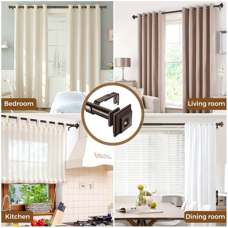 KAMANINA 1 Inch Curtain Rod 32 to 58 Inches (2.6-4.8ft),