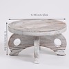 VZODESR White Wooden Plant Stands Indoor Riser Round Display Stands