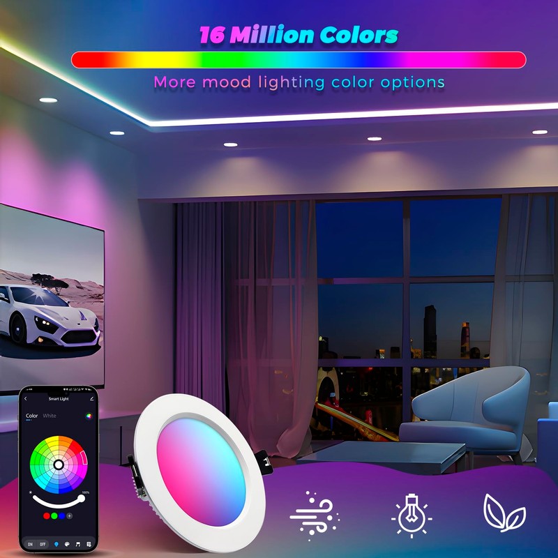 Großcat LED Recessed Spotlight, 230 V, RGBW, Smart LED Spotlights,