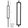 Satin Black 34.6.3 Mega Single Rectangle Hollow Iron Baluster for