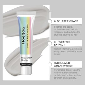 Xiulilydai Permanent Silver Hair Dye, 100g, Long-Lasting Grey Tone, Nourishing Formula