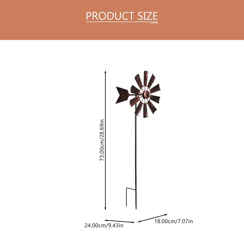 Baluue Wind Spinners Metal Windmill Decor, 28.7" Farmhouse Windmill Stake