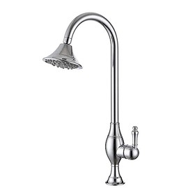 NDZZQBPGO -Taps,Faucets,Hot Cold All Plating Cold Heat Creative Sink Mixed Water Taps Rotate Vegetable Pot Water-Tap Kitchen Faucet Shower/Gold (Color : Silver)