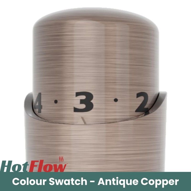 Hot Flow Antique Copper Cascade Angled Modern TRV Thermostatic Radiator