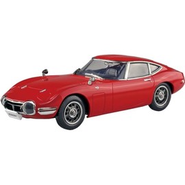 Aoshima Bunka Kyozai 1/32 Easy Plastic Snap Kit No.06-SR Toyota 2000GT Solar Red Color Coded Plastic Model (Automotive)