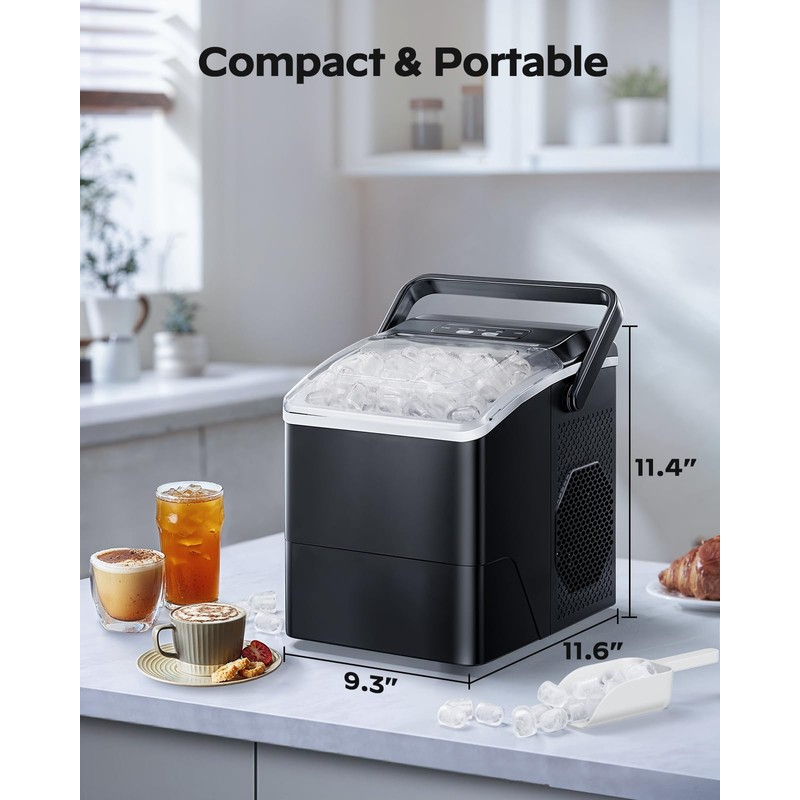 HOMEZAY Ice Maker Countertop, 9 Cubes Ready in 6 Mins,