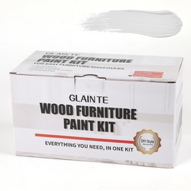 GLAINTE Furniture Paint Kit- White Wood Paint for Cabinets, Doors, Tables, and Dressers Refinishing, Water-Based Home Decor Paint, Non-Toxic & Odorless, 32 OZ