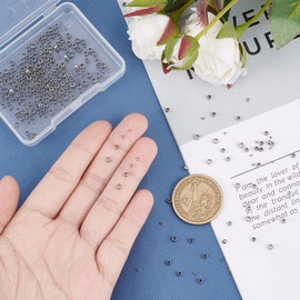 UNICRAFTALE 400 Pieces 4 Sizes Spacer Beads 304 Stainless Steel Crimp Beads 0.5-2 mm Hole Spacer Beads Metal Beads Crimp Beads Intermediate Beads Crimping Beads for Bracelets Jewellery Making