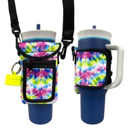 Lit Handlers Wrap Around Drink Pocket Carrier Bottles Drinkware - Color: Purple Tie Dye