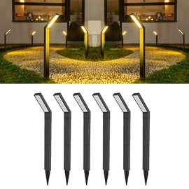Solar Pathway Lights Outdoor, IP65 Waterproof 200 Lumen Garden Lights for Lawn Patio Walkway - 3 Lighting Modes, 6 Pack