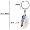 Nupuyai Crystal Angel Wings Keyring with 7 Chakra Stone Tassel