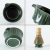 Green Ceremony Matcha Kit -Matcha Bowl with Spout, Sifter, Ceramic