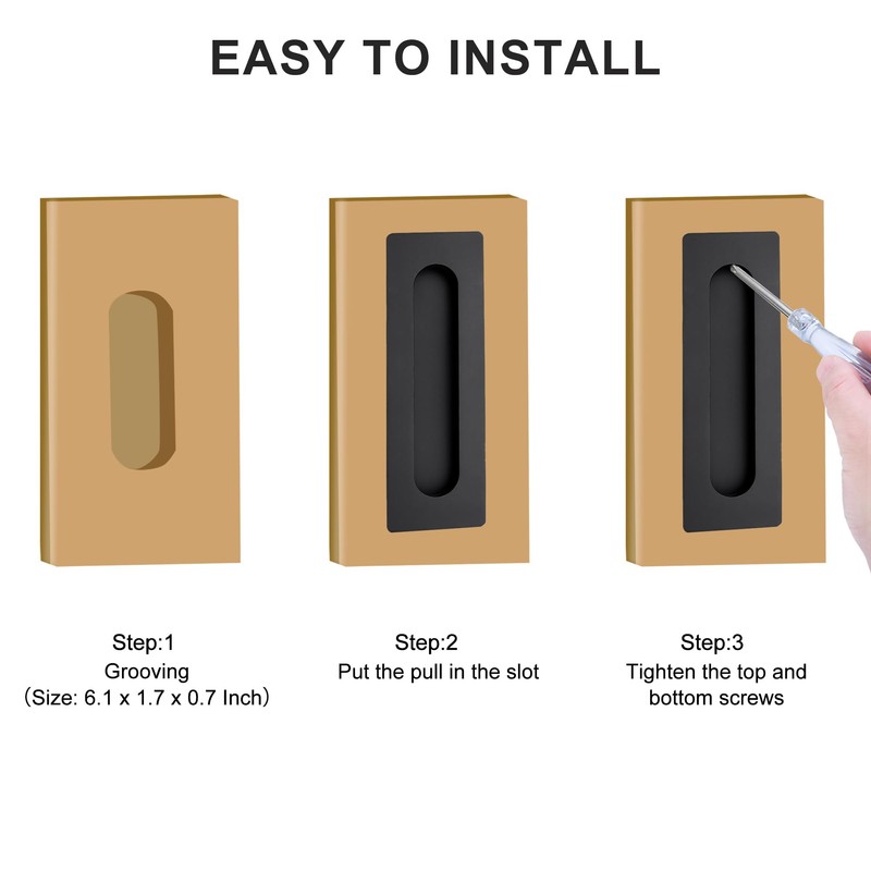 Cozy Tower 7 Inch Recessed Finger Pulls for Pocket Door