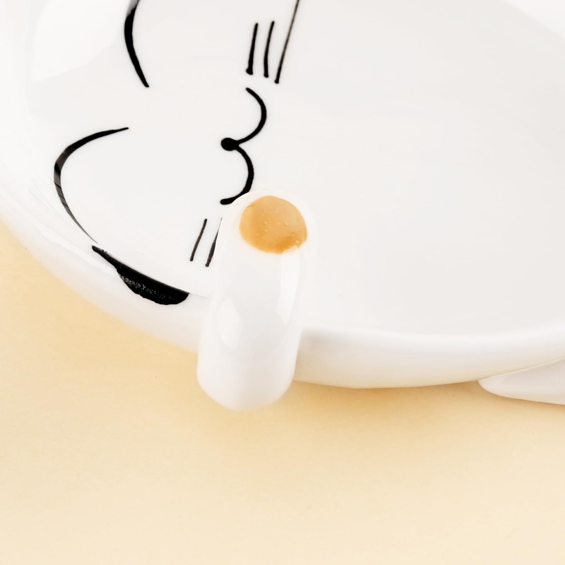 TBWHL Cat Shaped Spoon Rests 2pcs (Red & Yellow)
