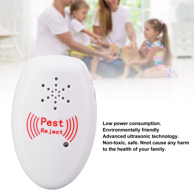 Multifunction Ultrasonic Electronic Mosquito Repellent Pest Repeller USB Rechargeable White
