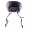 JMEI BLACK SKULL Sissy Bar Backrest With Docking For HARLEY