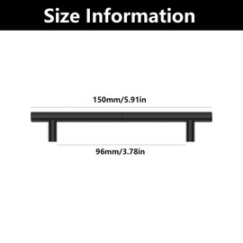 WQEDVN 2 Pack Kitchen Cupboard Door Handles Black, Kitchen Handles for Cupboards, Suitable for Wardrobe Door Handles Cabinet Handles