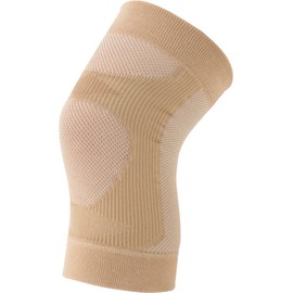 Wacoal Raku Partner DWL610 Knee Supporter, Cotton Blend, Unisex, Set of 1, Gentle Skin, Stabilizes the Knee and Smooth Movement, Mesh Construction on the Back of the Knee, BR, L