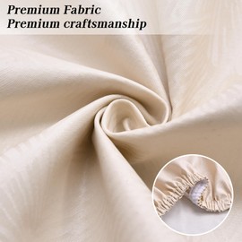 ETSSWYTO Round Tablecloth with Flannel Backing Elastic Edge Design,Table Cover,Waterproof Scratch-Resistant,Tablecloths for Round Table(59in,Beige)