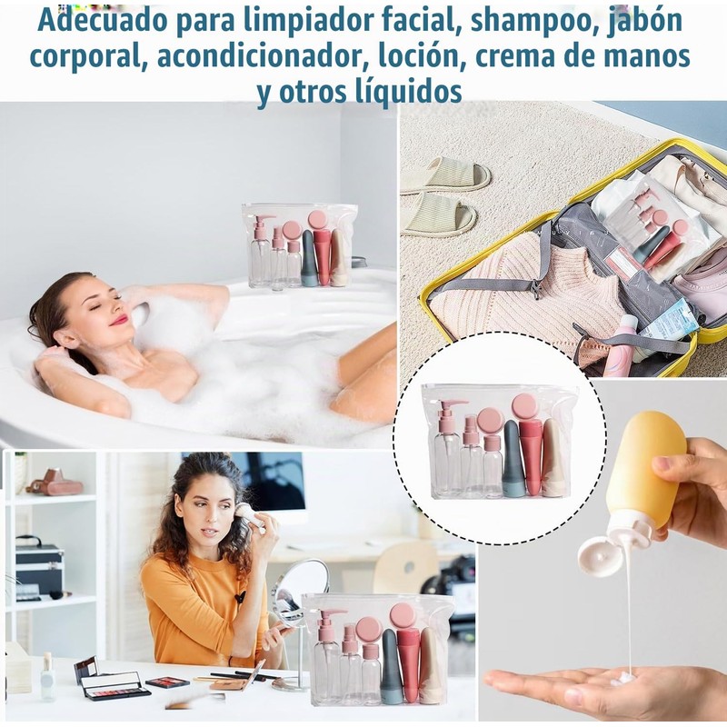 Botellas de Viaje Silicona 11 Pack, Juego de Botes Viaje