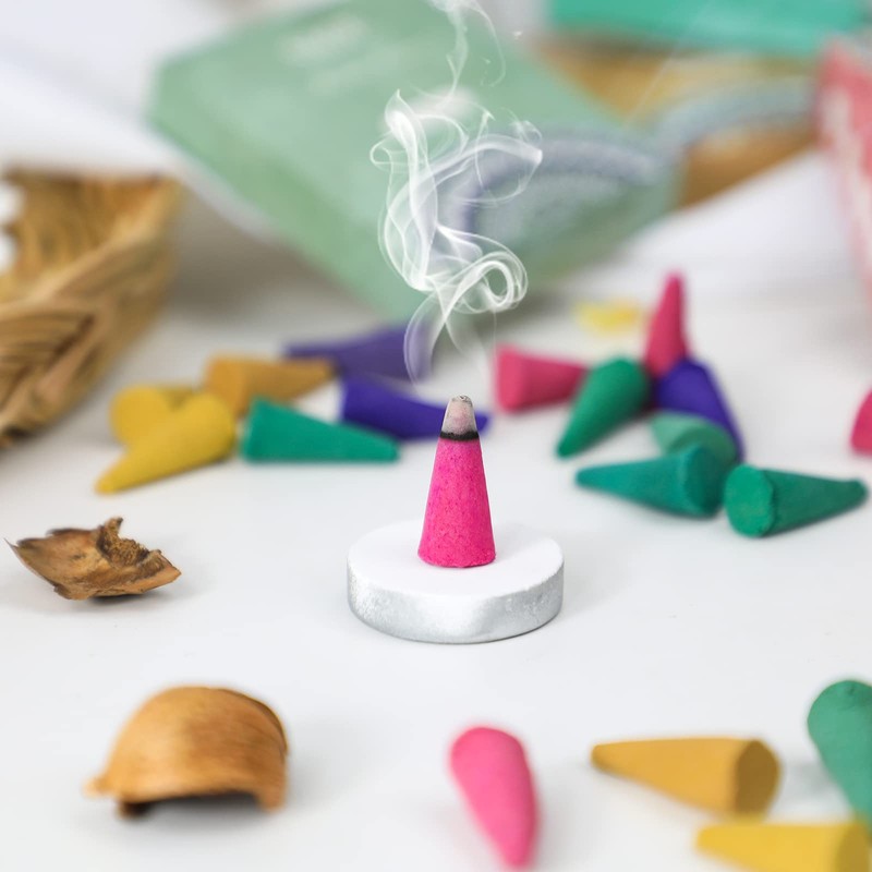 Scent-Hi 120 Incense Cones with Holder, 8 Pack Mixed Scents