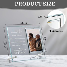 PEEYHONY Memorial Gifts for Loss of Dad, Glass Picture Frames Plaque, Sympathy for Loss Loved Ones, Remembrance Bereavement Condolence Father Idea, Funeral keepsake for Grieving Friend, Fit 4x6 Photo