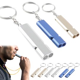 SULIUDAJI Pack of 9 Whistle Emergency Whistle Aluminium Alloy Sports Whistle with Lanyard and Key Ring for Camping Hiking Hunting Sports Dog Training Gold Silver Blue
