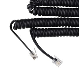 iSoHo Phones: Phone Cord for Landline Phone – Problem-Free, Telephone Handset Curly Land Line Cord - Easy to Use + Excellent Sound Quality – Phone Cords for Landline in Home or Office (15ft) Black