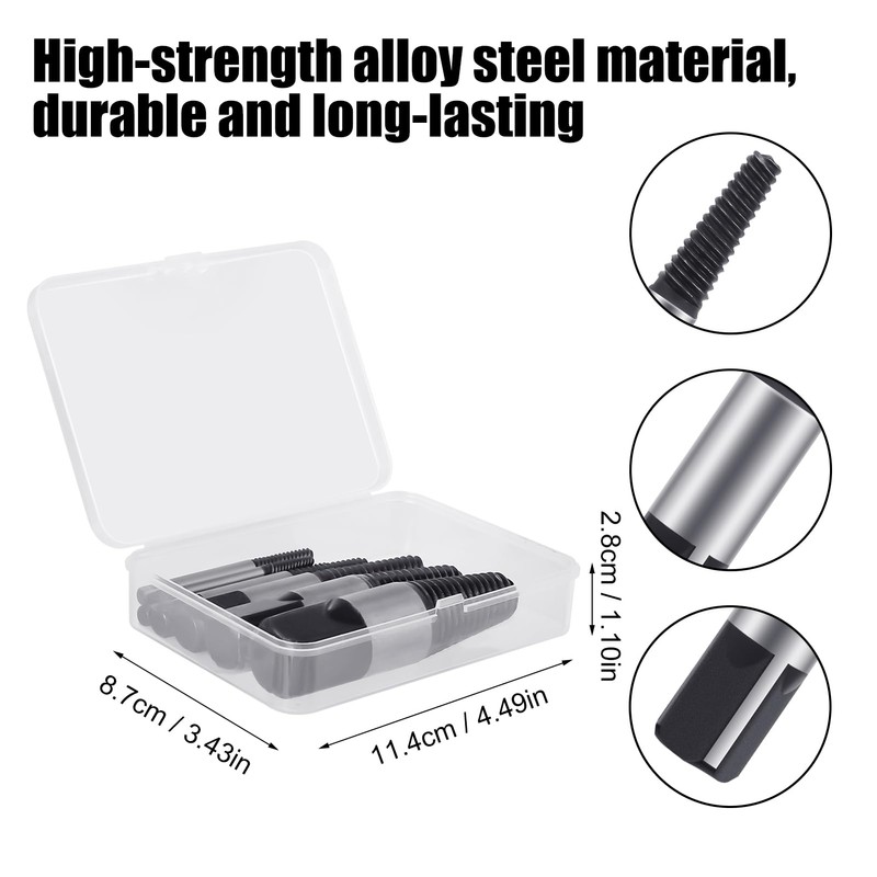 FINEASY 8 Piece Screw Extractor Set Professional, Left Extractor Set