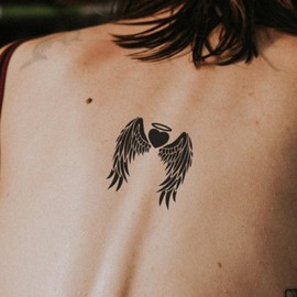 Angel Heart with Wings - Temporalis® Tattoo | Ephemeral, Vegan & Waterproof Tattoo - EU Certified Cosmetics - Lasts 15 Days