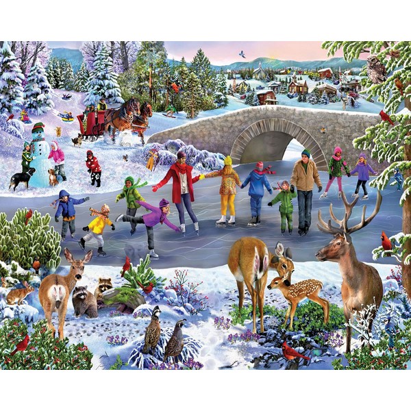 WHITE MOUNTAIN PUZZLES Skating Pond Seek & Find Puzzle, 1