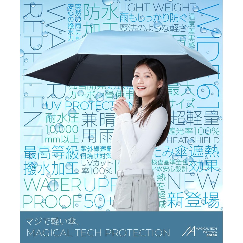 Magicaltech Protection Folding Umbrella, Hand Opening, 100% Light Blocking, Heat