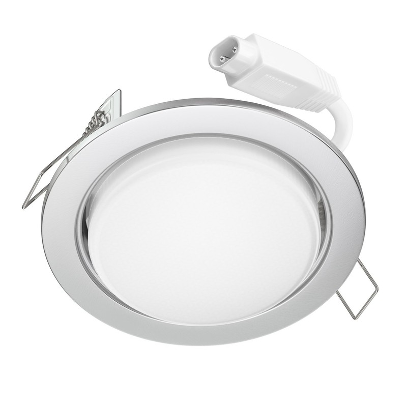 ledscom.de RUBA Recessed Ceiling Light Matt Stainless Steel Round 107