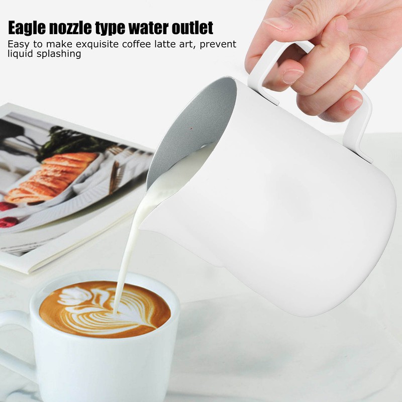 Milk Frothing Pitcher Stainless Steel 380ml Pointed Spout Milk Froth
