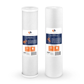 Aquaboon 5 Micron 20 x 4.5 Water Filter Cartridges Set of 2, Whole House Water Filter Replacements for 2-Stage Sediment & Chlorine, Odors Reduction