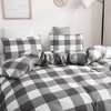 GETIANN Plaid Duvet Cover Set Queen Comforter Cover Set Full