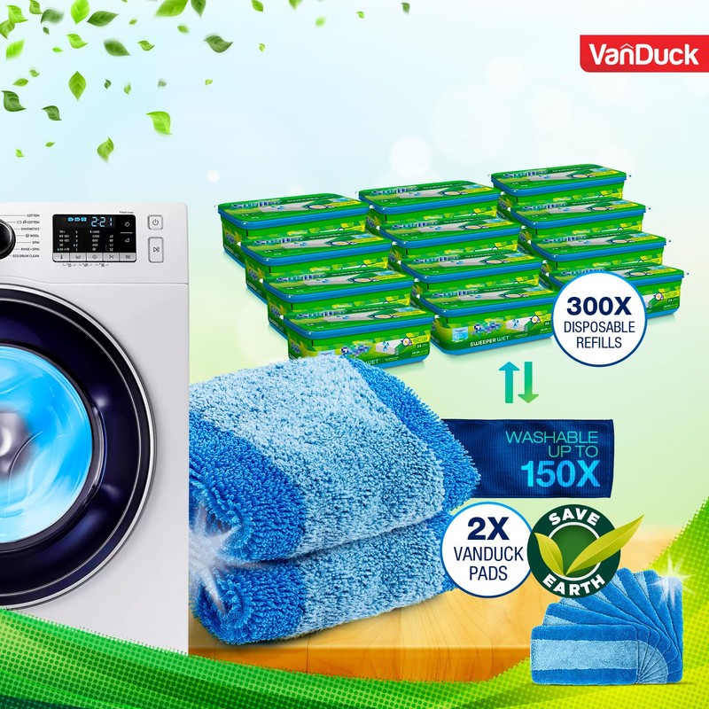 VanDuck Reusable Pet Heavy Duty Mop Pads Compatible with Swiffer