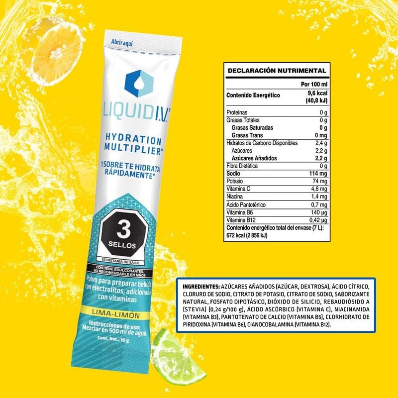 LIQUID I.V. Electrolitos y Vitaminas en Polvo para preparar Bebida