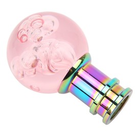 Shifter Knobs, Gear Shift Knob Shifter Knob Universal Acrylic Transparent Bubble Style Shifter Head with M8 M10 M12 Adapter for Car (Pink)