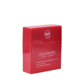 Annhua 300 Sheets Dental Articulating Paper, Plastic Dispenser Red 100 Micron Bite Articulating Paper & Film Doubled Side, Easy to Use - 55 x 18 x 0.1mm
