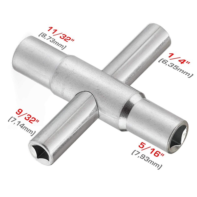 HAUTMEC 4 Way Sillcock Water Key Set 2 Pack, 1/4",