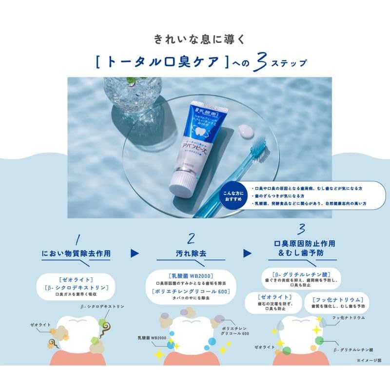 【3個セット】わかもと アバンビーズ 知覚過敏症状ケア/ラ・フランスミント味 80g×3個 生きた乳酸菌(WB2000)配合 Anniversarich プチギフト付
