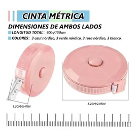 Paquete de 3 Cintas Métricas Métrica Flexible para Costura 150 CM / 60 Pulgadas Doble Escala CM y Pulgadas, Cinta para Medir Cuerpo Cintura, Tela, Rop