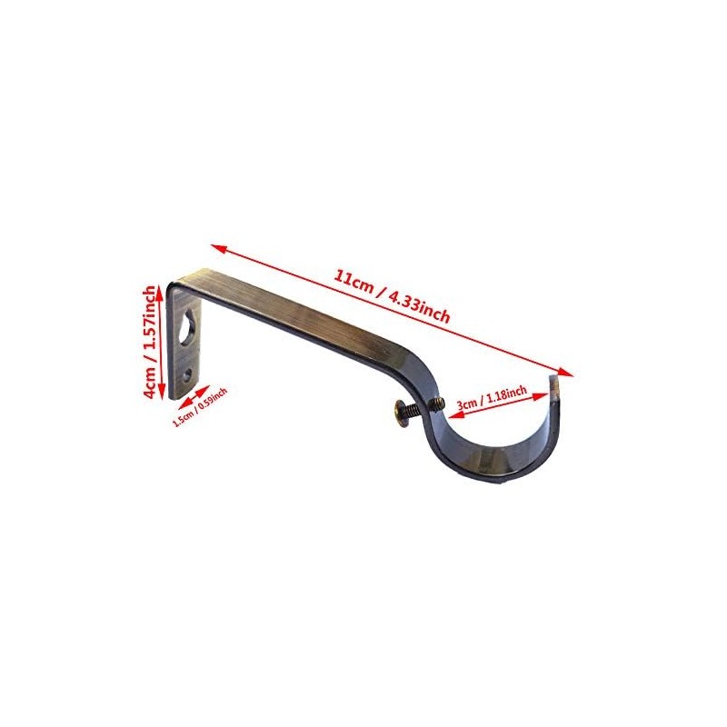 iPEAK Curtain Pole Bracket Metal Heavy Duty Rod Wall Brackets