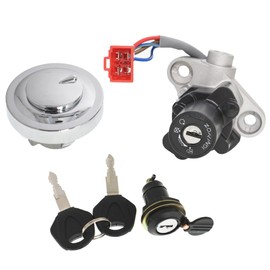 RainMan S Ignition Switch Lock with Lock Keys Fuel Gas Cap 4TR-82501-00 Replacement for Yamaha 650 1100 XVS650 XVS1100 V-Star XVS1100A XVS125 XVS400 Drag Star